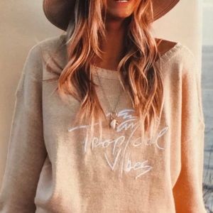 Beachly by Goldfish Kiss Tropical Vibes Sweater Size L